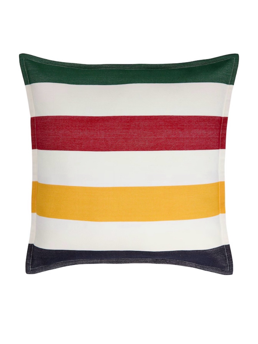 NWT HUDSON BAY Striped Outdoor Throw Pillow in Green, Red, Yellow, Navy
